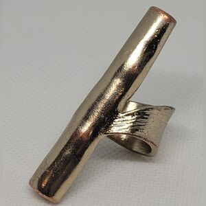 MINIMALIST Statement Silver Tone Simple Geometric Line Bar Ring
